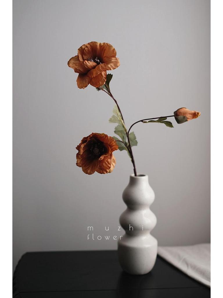 Vallmo Konstblommor - Lyxig Blomsterbukett för Vardagsrumsinredning