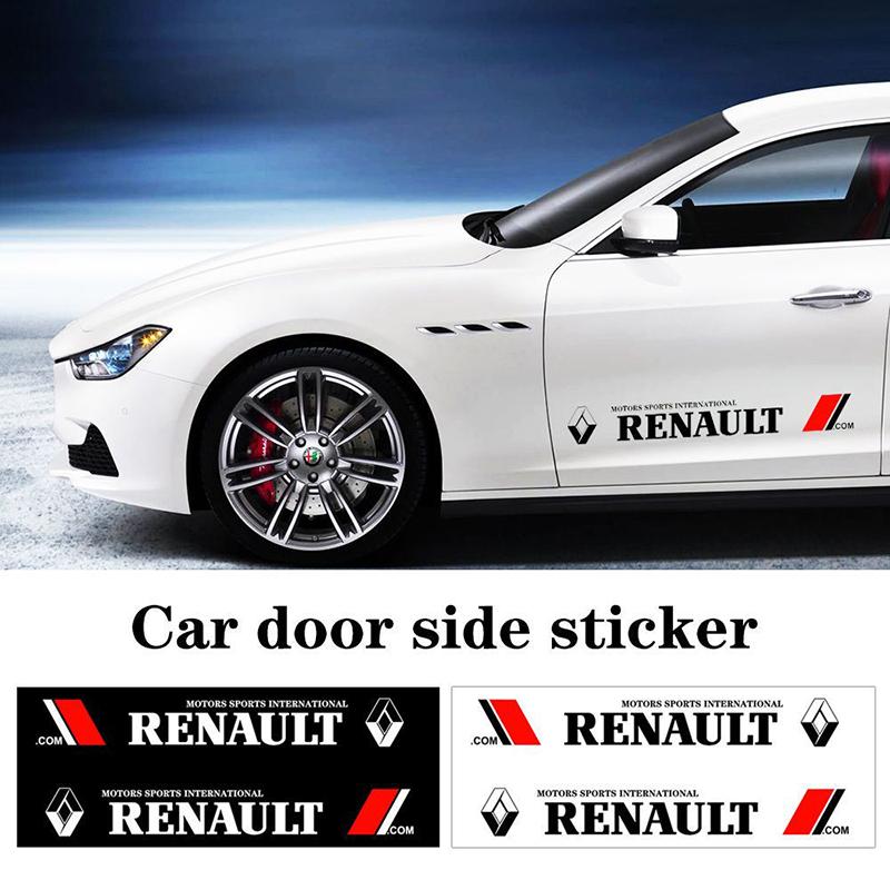Car Styling Side Body Badge Emblem Decal Car Door Side Stripes Stickers for Renault Sport Duster Megane 2 3 Accessories S888