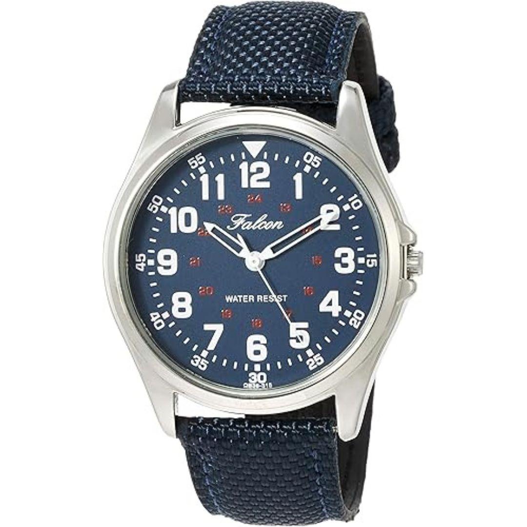 CITIZEN Q&Q Falcon Watch QB38-315 Analog Display Navy Blue - Reliable Japanese Movement
