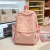 Schoolbag1011 New Fashionable Polka Dot Casual Cute Student School Bag Simple Backpack for Middle and High School Students Lightweight Student Bag