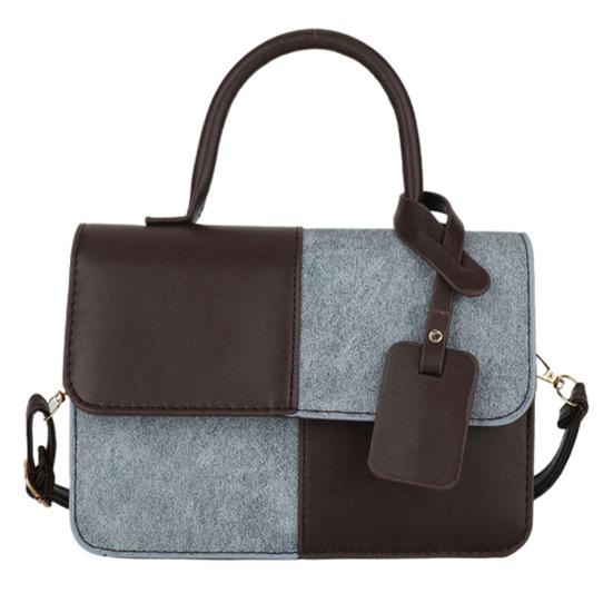 

Women PU Leather Shoulder Bag Stylish Crossbody Bag Patchwork Handbag Stylish Top Handle Bag with Detachable & Adjustable Shoulder Strap for кавовий
