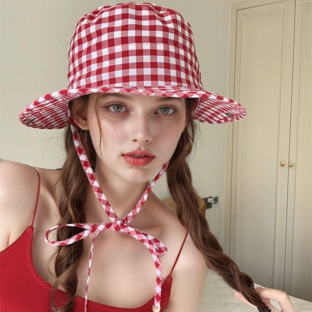 UV Protection Western Cowboy Hat Lattice Wide Brim Sun Hat Spring Bucket Hat Outdoor