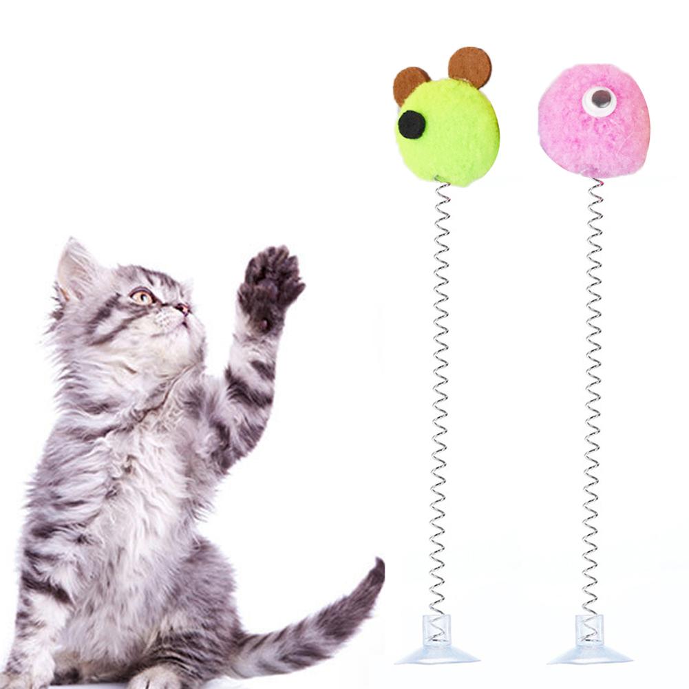 1 buc Jucărie Pisică Arcuș cu Pene Ventuză Multicolor Minge de Blană de Pisică Baghetă Teaser Jucării Interactive pentru Animale de Companie Jucării Scărpinătoare pentru Pisici Consumabile Culoare Aleatorie