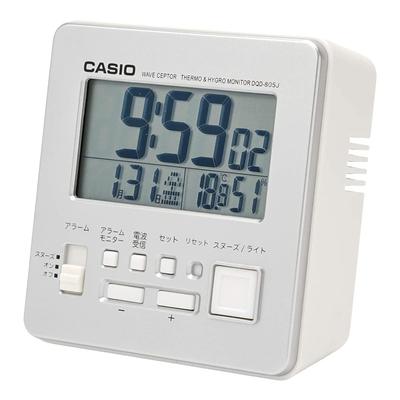 CASIO Alarm Clock Radio-Controlled Silver Digital Compact Snooze Light DQD-805J-8JF