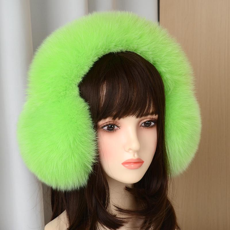 

Women s Cute Fox Fur Earmuffs - Warm Winter Ear Warmers Diameter 15cm