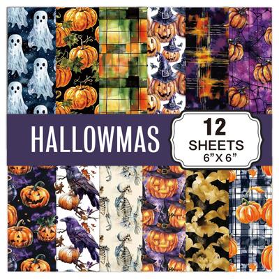 Halloween Pattern Paper Set, Decorative Paper For Card Making, Crafting, Scrapbooking, Decoration