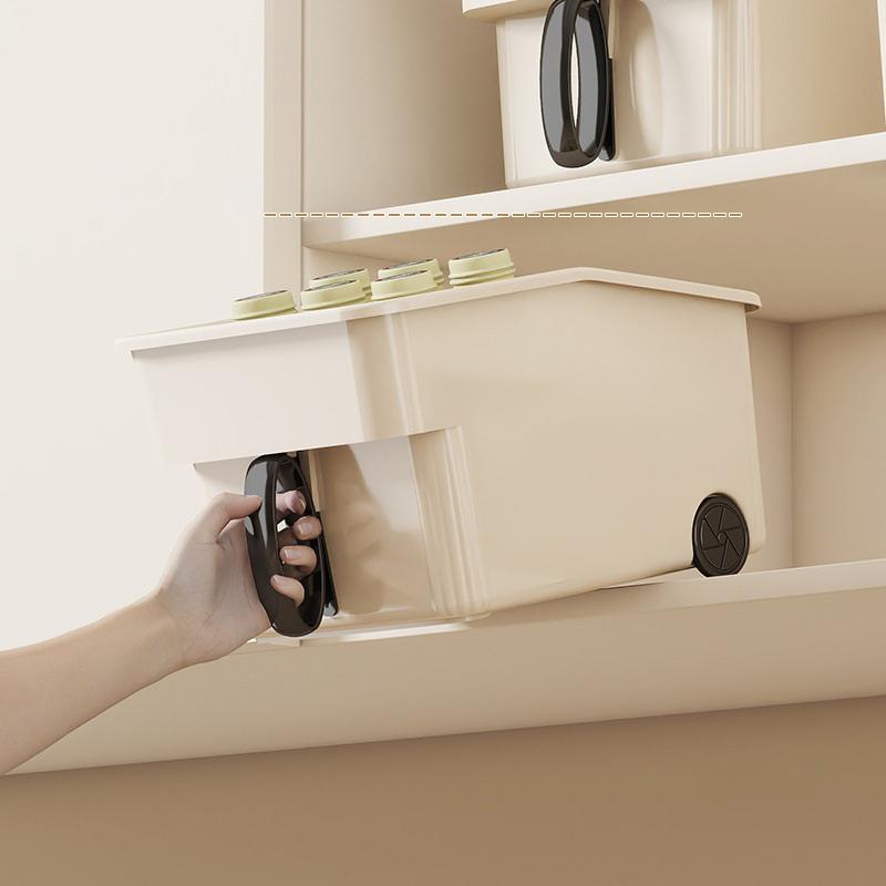 Kitchen High Cabinet Storage Box With Handle Snacks And Sundries Organize Storage Deep Cabinet High Storage Basket