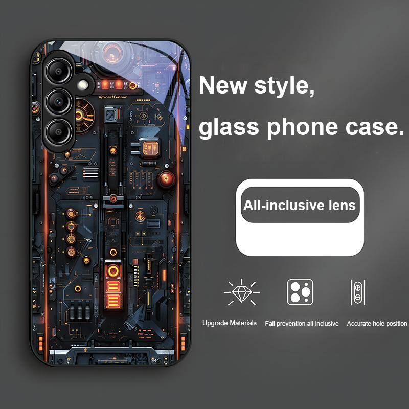 Mechanical Device For Samsung Galaxy A01 02 03 Core A04 A14 4G A13 54 34 31 20 25 23 22 5G S21 Ultra S20 Glass Phone Case