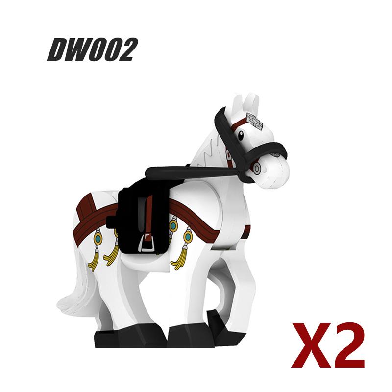 Medieval Soldier Figures Building Block War Horse Jungle Adventure Beast War Wolf Military Waffen Helmet  Armor Sets Blocks Toys