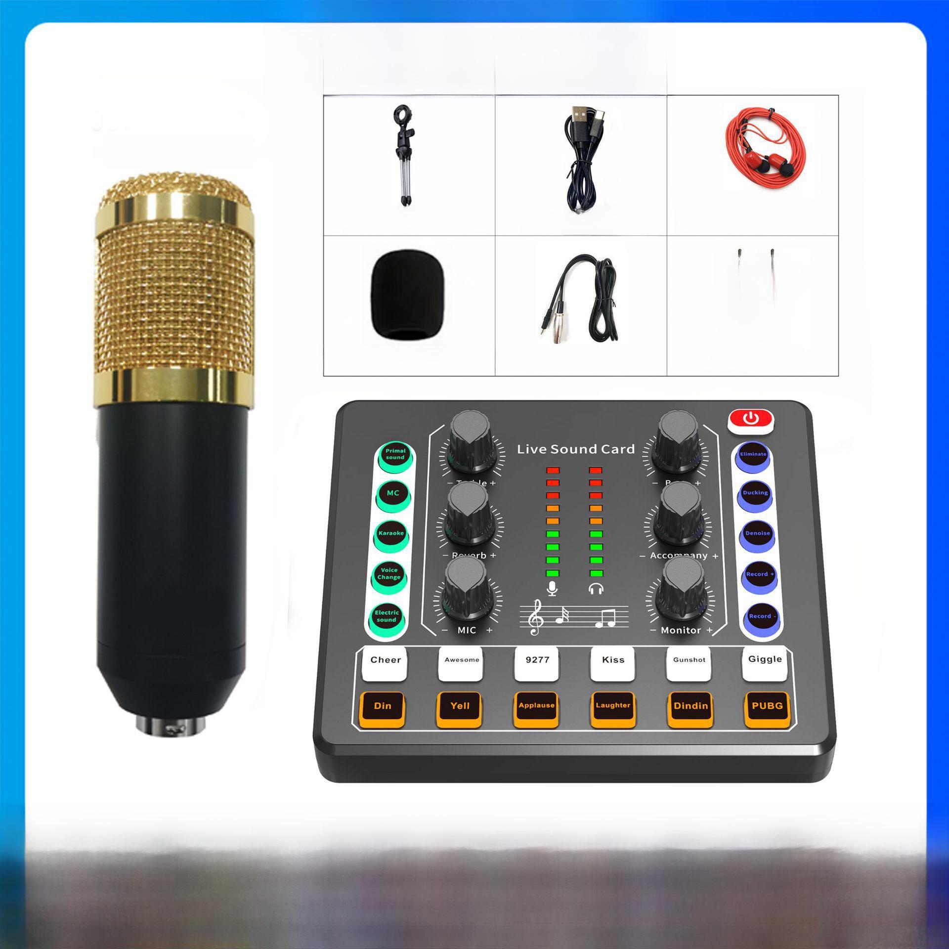 

F998 Комплект треугольника для трансляции Трансляции Английского Трансграничного Прямых Трансляций M8 + BM800 gold tripod + three-meter earphone чёрный