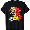 Cane che fa Dabbing T-shirt da tifoso di calcio del Belgio Bandiera Belga Maglietta da Football per Uomini Donne Bambini