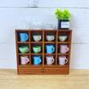 1/6 Scale Miniature Cup Storage Shelf, Walnut, Doll Furniture, Shelf, for Dollhouses, Photography Accessories