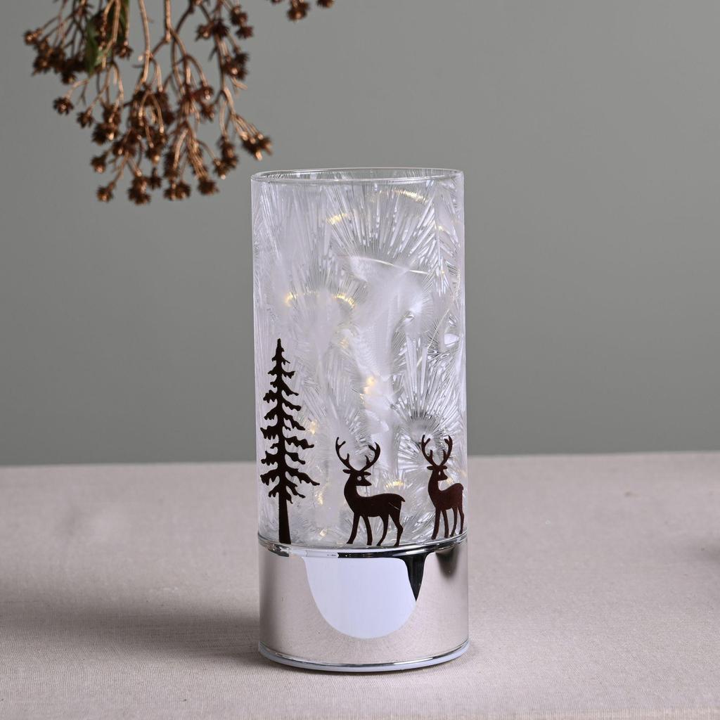 Grønt krakeleringseffektglass LED juletre stort