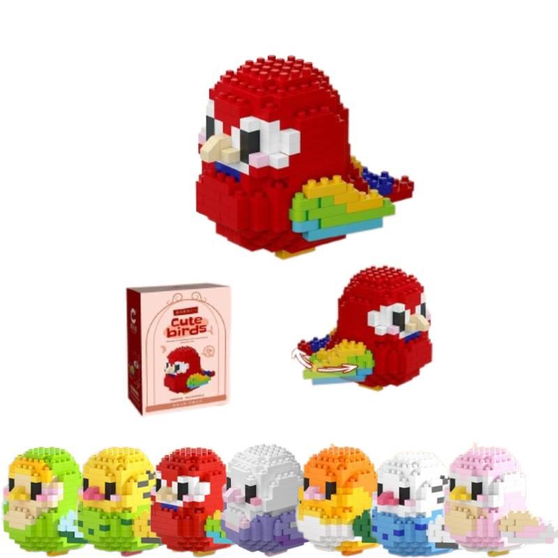 Cute Cartoon Bird Animal Plush Toy Desktop Decoration Educational Diy Building Blocks Gift