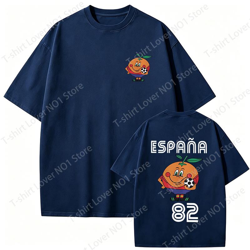T-shirt Espana 82 Spain Mascot 1982 Soccer Football Print T-shirt Women Men Loose Short Sleeve Naranjito T Shirt