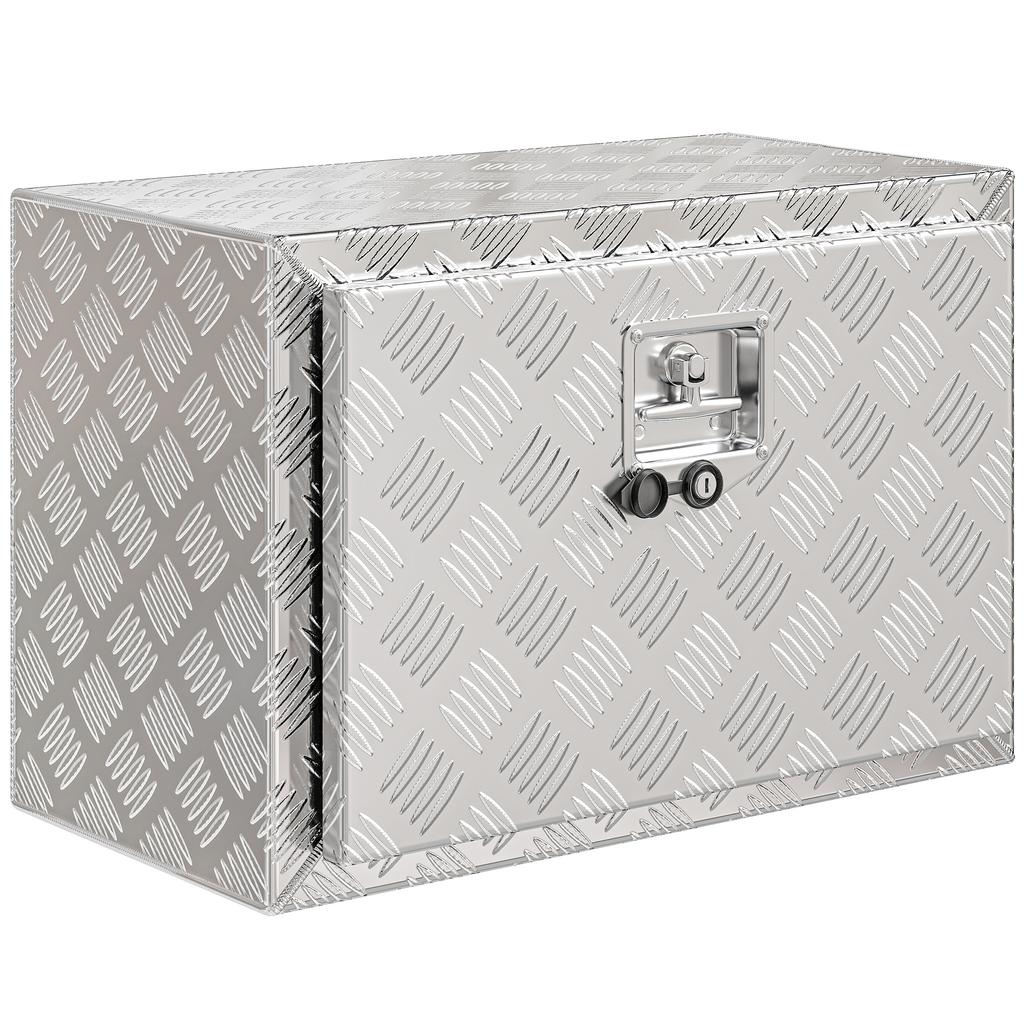 Aluminum Truck Toolbox, 76 L, Lock, 60.9 x 35.5 x 40.6 cm, Silver
