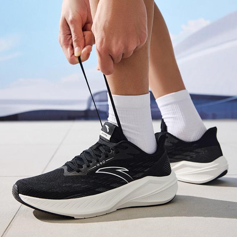 Anta Lingfeng Comfortable Versatile Non-Slip Wear-Resistant Low-Top Casual Running Shoes Men sneaker Black Gray 912525521-5