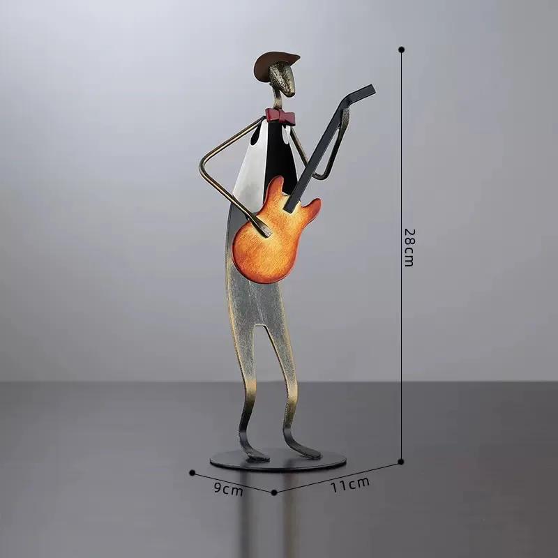 Minimalism Band Musician Figures Statue Desk Decoration Metal Crafts Ornaments Dancer Character Sculpture Modern Home Decor