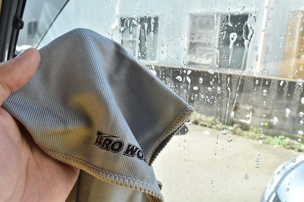 Microfiber cloth for glass only 40cm x 40cm 10 pieces Gray Car wash towel Water absorbent Quick drying Cloth cloth Mop rag Window wiper TARO WORKS