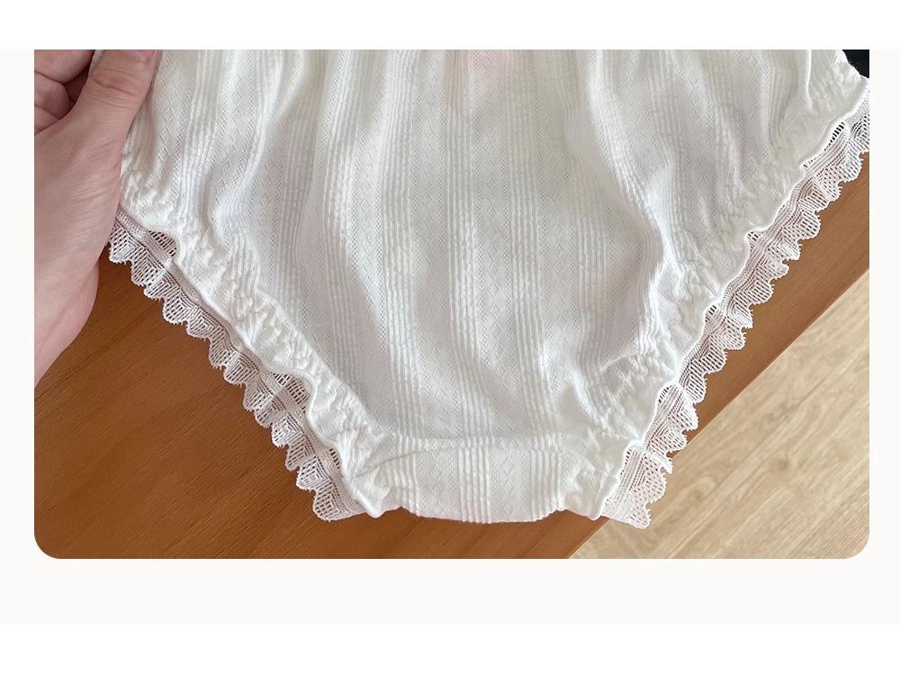 Japanese Sweet Strawberry Lace Trim Women's Panties - Cute, Comfortable, Soft Triangle Design for Summer.