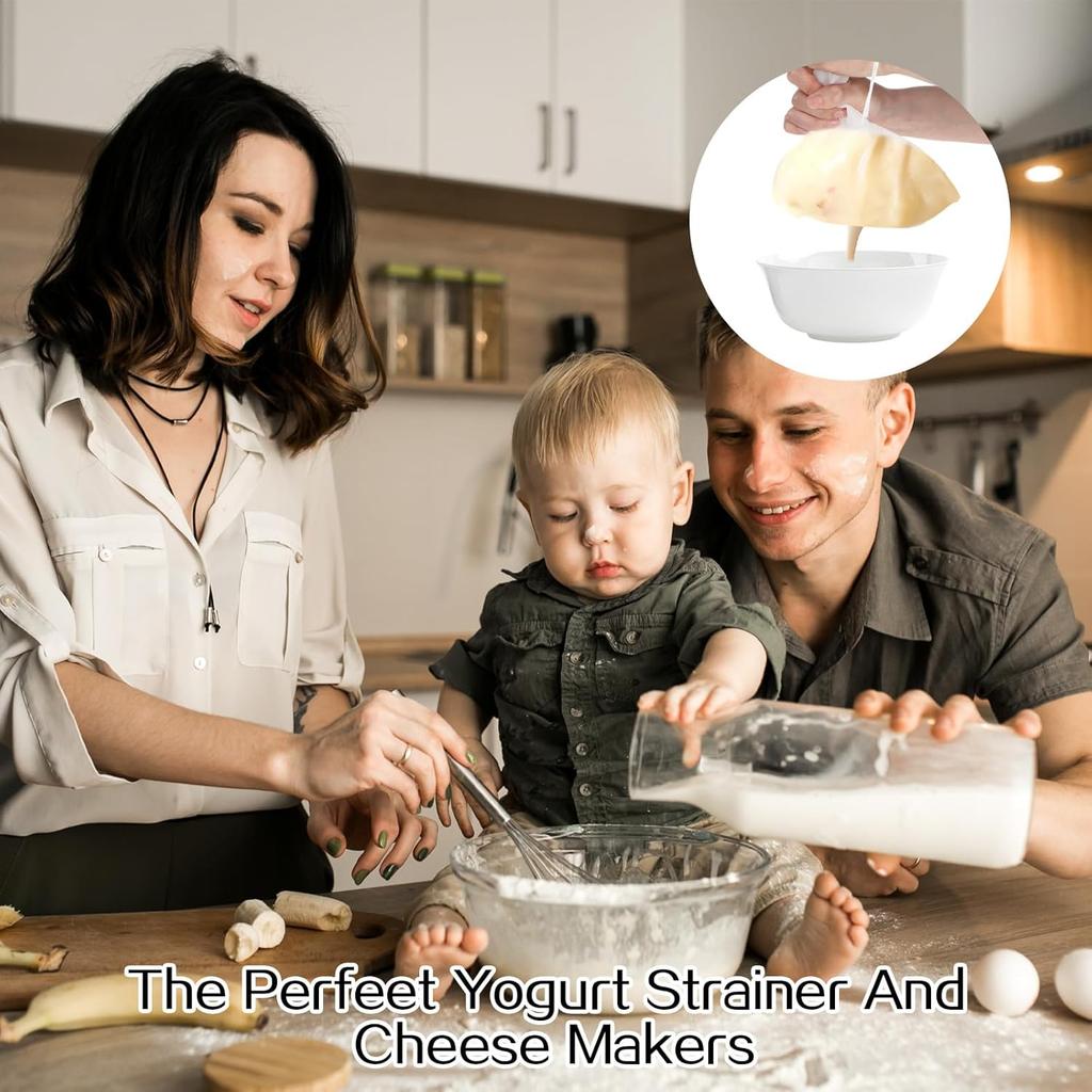 5 Pcs Nut Milk Bag Food Grade Nut Bag Strainer Reble Nylon Cheese Cloth Bag for Straining Mesh Strainer Bag for Fruit Juice Nut Milk Coffee Yogurt