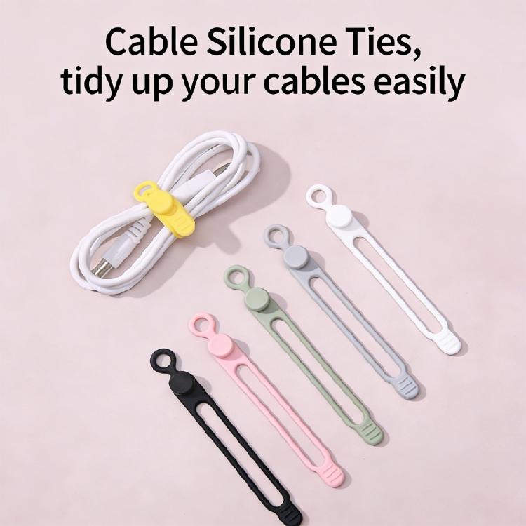 10pcs Reusable Silicone Cable Fasteners Data Cable Organizers Multipurpose Elastics Cord Organizers