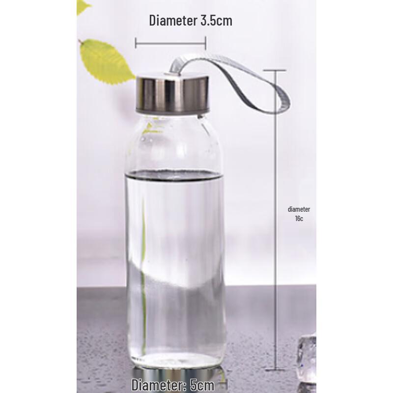 Tragbare Glaswasserflasche mit Trageseil und Hülle