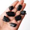 Natural Black Tourmaline Raw Stone Freeform Pendant Necklace