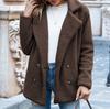 Autumn Winter Solid Faux Fur Fleece Coat Women Casual Warm Soft Fur Button Cardigan Jacket Plush Overcoat Coat Female Jacket