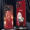 Cute Zero Two Anime Cool  Phone Case For iPhone 16 16e 15 14 13 12 11 Plus Mini Pro Max Soft Black Shockproof Cover