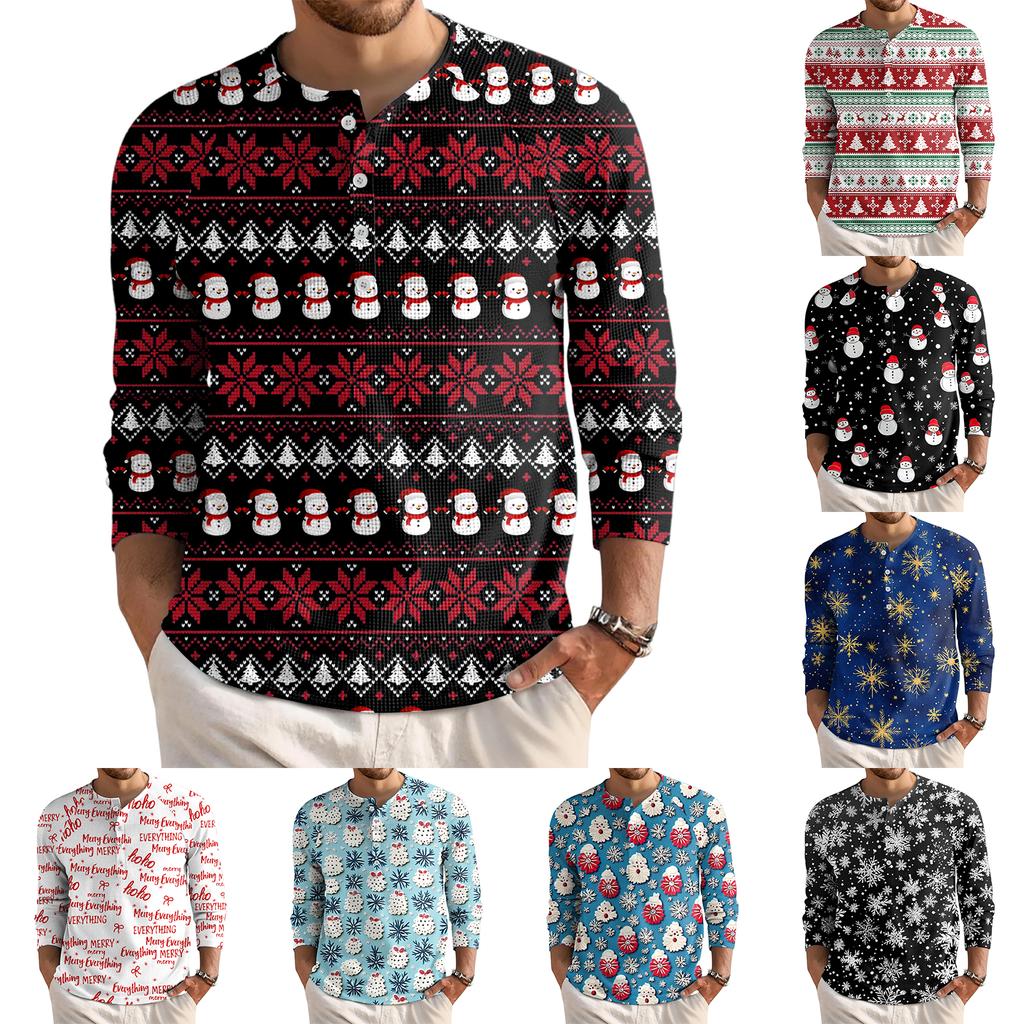 Men's Loose Casual Button Down Collar Long Sleeve Top