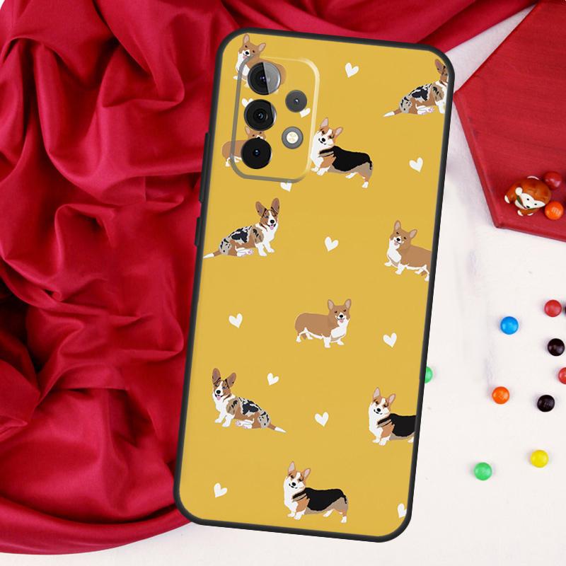 Cartoon Welsh Shiba Corgi Dog For Samsung Galaxy A56 A36 A26 A16 A05 A06 A22 A32 A52 A54 A34 A14 A55 A15 A53 A33 A35 Case