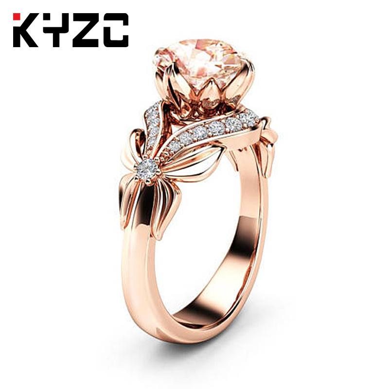 Fashion Micro Diamond Ring Ring Rose Gold Zircon Ring
