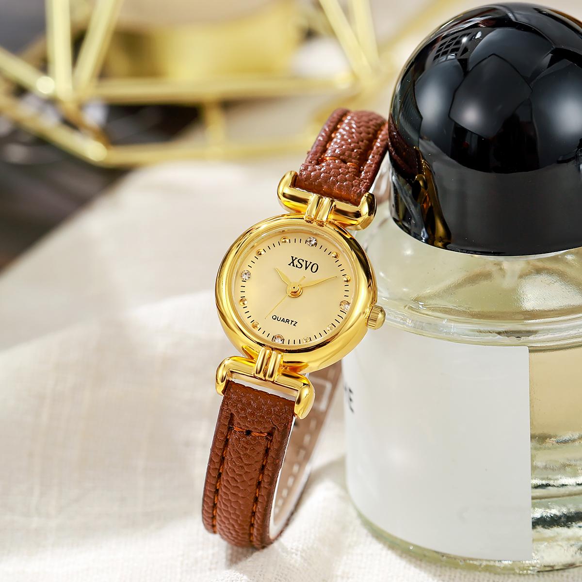 

Простые полосатые часы с маленьким циферблатом, кварцевые, с ремешком