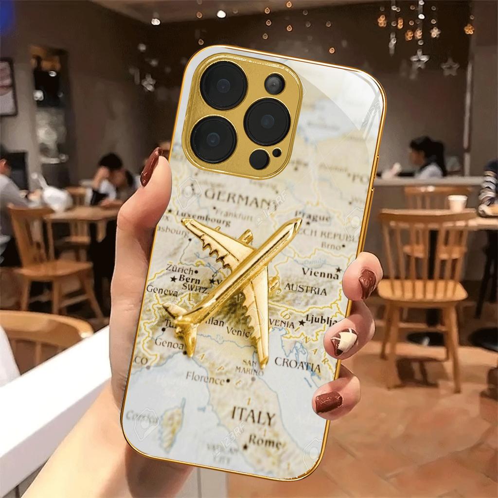 Exquisite Luxurious High-end Phone Case Electroplated Glass PhoneCase for iPhone 17 16 15 14 13 12 11pm Pro Plus Dropresistant