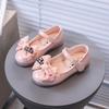 2026 Little Girls' Princess Bow Leather Shoes - New Spring/Autumn Style