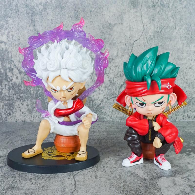 New One Piece Luffy Ace Zoro Sanji Yamato Figure Set Q Version Anime Peripheral Collectible Model Desktop Decoration