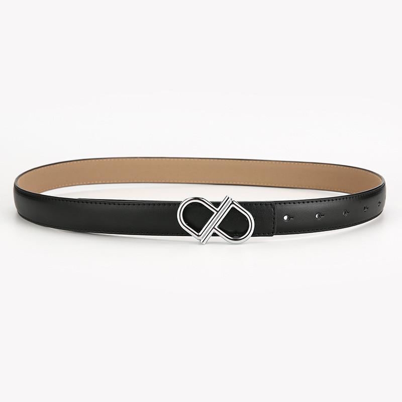 

Leather Belt For Women Casual Fashion Designer Double Layer Cowhide With Metal Buckle For Office Wear