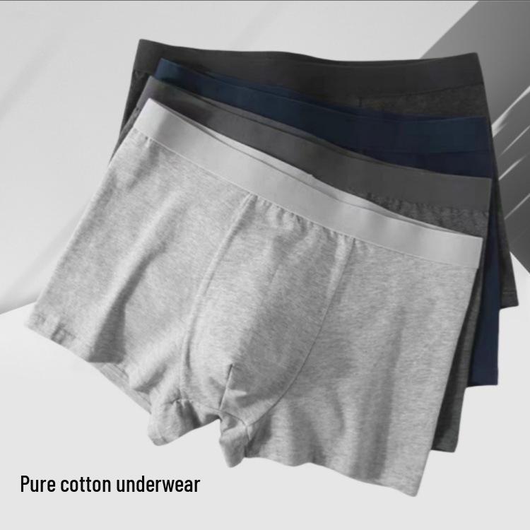Pure Cotton Men's Loose Breathable Antibacterial Boxer Briefs - Trendy Fashion Sports Underwear for Youth Students