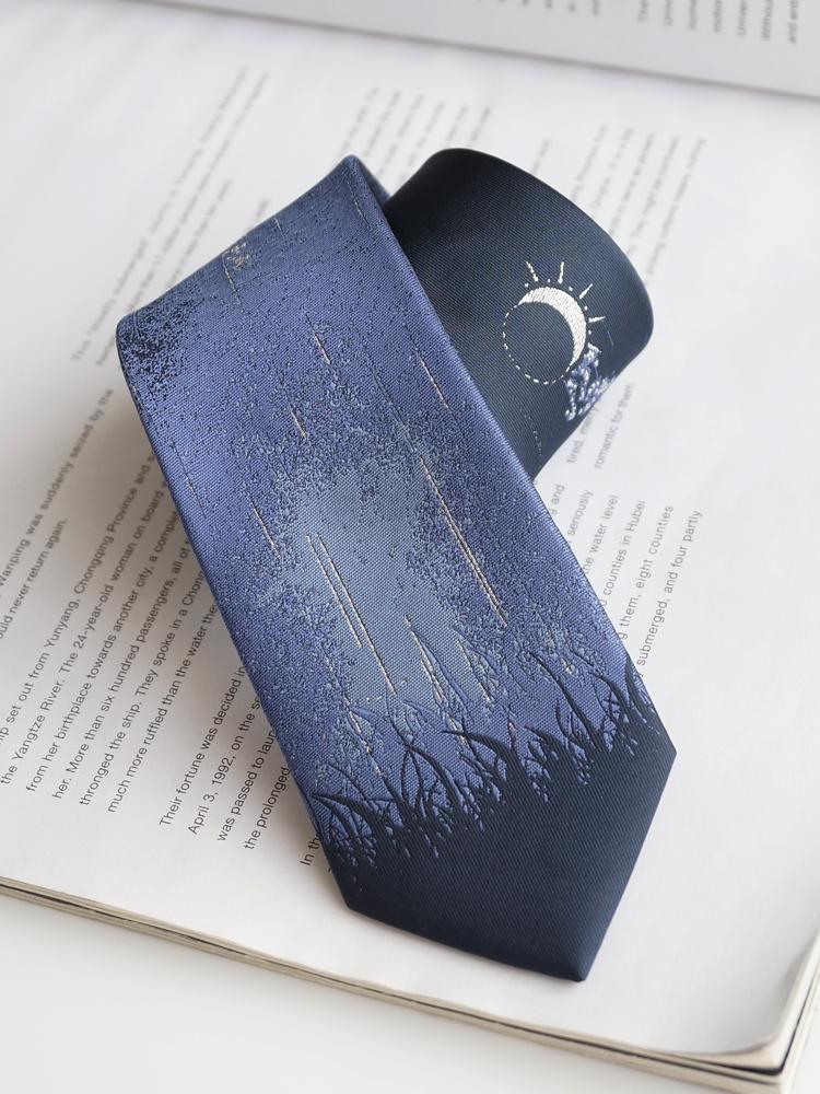 Original Hot Silver Blue Tie Meteor Creative Adult Gift for Men Women Tie