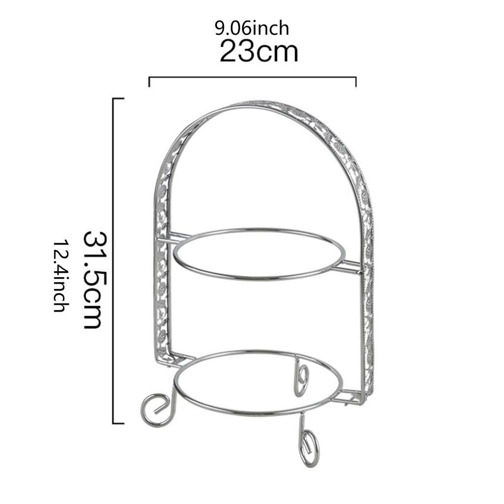 Double Layers Dessert Serving Stand Stylish Multipurpose Accessories for Kitchen Sturdy Cookies Snack Tray Rack