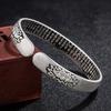 Women's Men Silver Lotus Vintage Calmness Cuff Bracelet Bangle Thai Jewellery