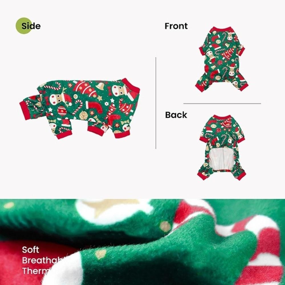 Warm Christmas Dog Jumpsuit Cartoon Dog Pajamas Cute Dog Hoodie  Photo Prop