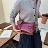 French Style Underarm Single Shoulder Bag Accessory Cute Heart Handbag Solid Pu Leather Lady Bag Small Half Moon Crossbody Bag
