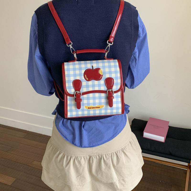 Plaid Backpack Women's Fashion Leisure Niche Design Sense Student Schoolbag High Value Lightweight Travel Backpack