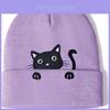 Knitted Cat Embroidery Beanie Hat For Women With Warmth And Adjustable Fit For Winter Fashion