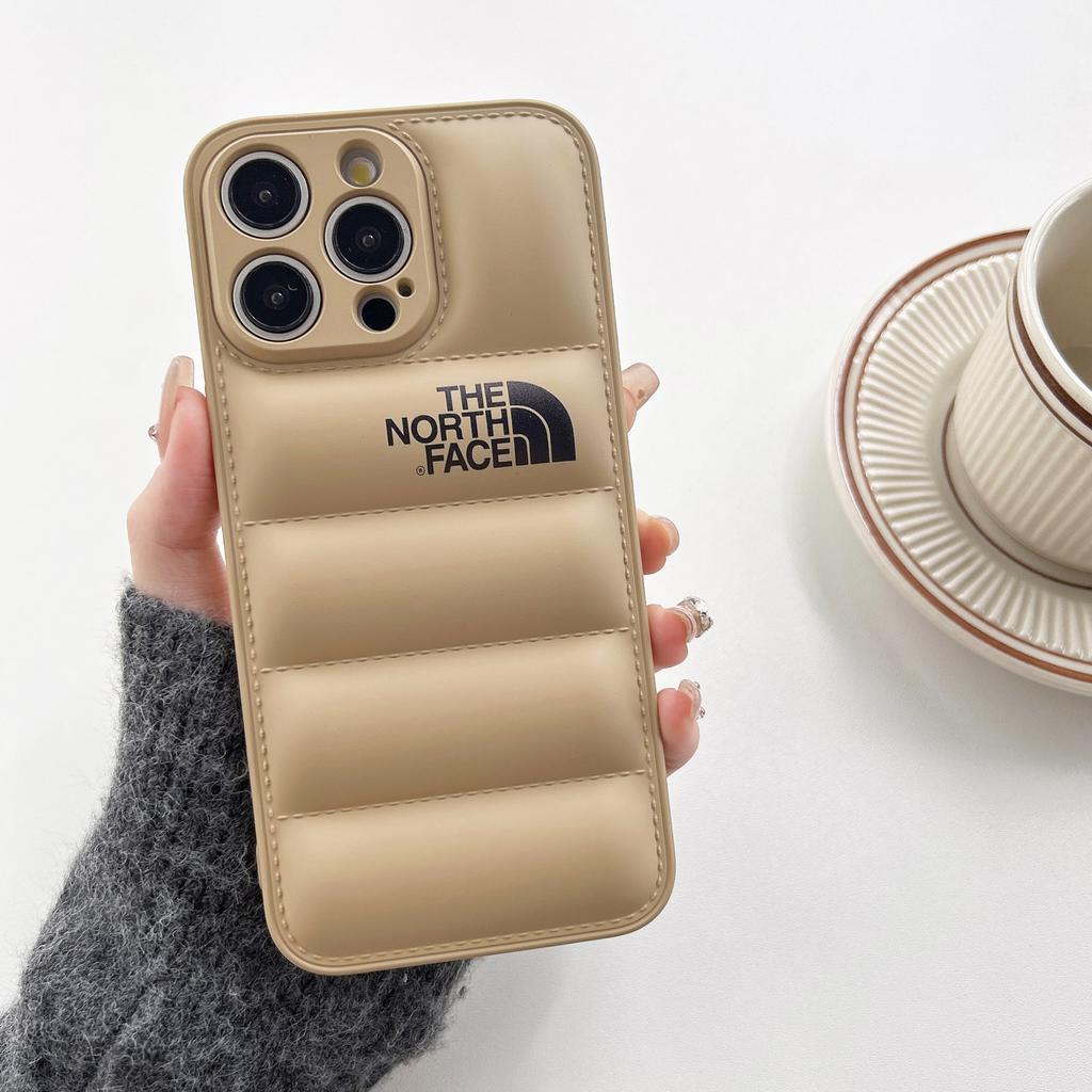 North Puffer Phone Case for iPhone 17 Pro Max Soft Edge Cover Stylish Shockproof for 13 11 16