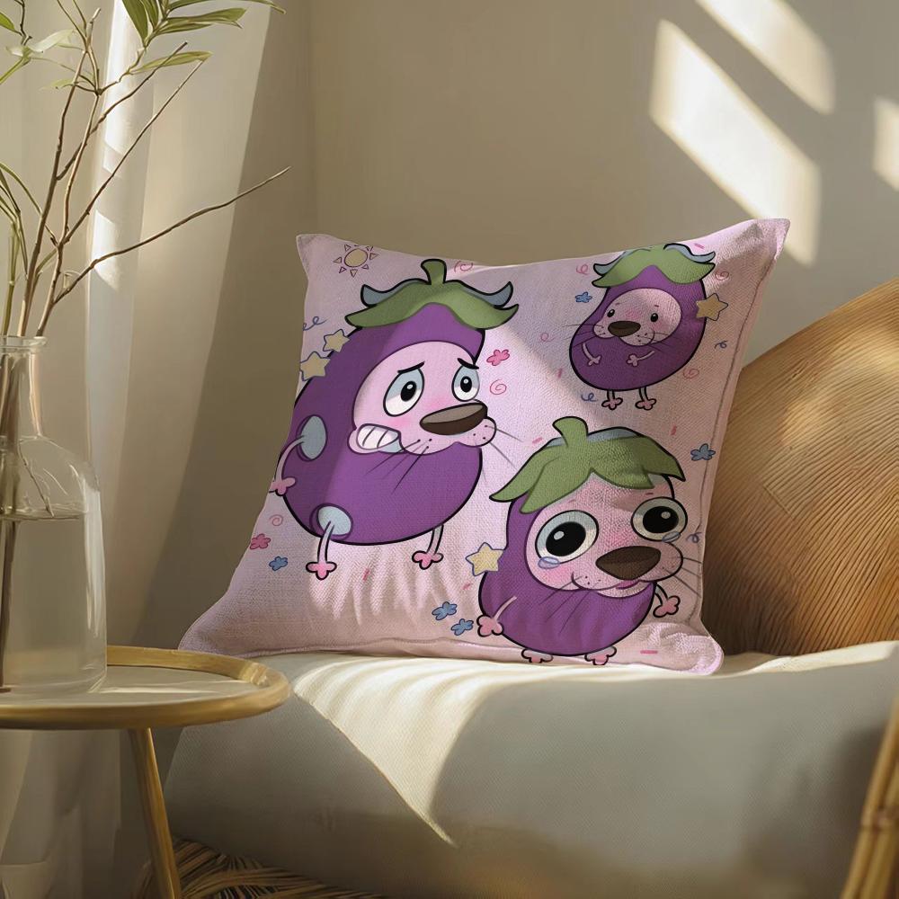 C-Couragesthecartoonc-Cowardlysdog Pillow Case Pillowcase, Double-Sided Printed, Sofa Cushion, Bedroom Headboard
