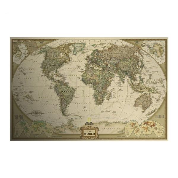 Vintage Retro Paper World Map Poster For Unique Children Gifts And Stylish Wall Decor