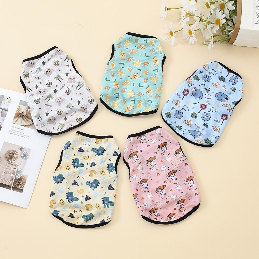Summer Cute Pet Dog Costume Print Puppy T-shirt Sweatshirt Breathable Chihuahua Teddy Tank Top Dog Clothes for Small Medium Dog